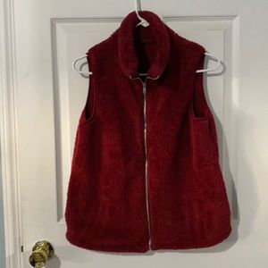 Red zip up vest